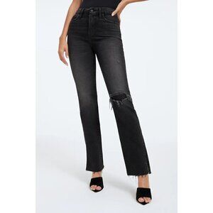 Good American Denim Good Boy Straight Leg Jeans Black Size 2/26